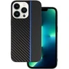 Tel Protect CARBON dėklas skirtas Apple iPhone 13 Pro juodos spalvos with mėlynos spalvos stripe