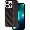 Tel Protect CARBON dėklas skirtas Apple iPhone 13 Pro Max juodos spalvos with red stripe