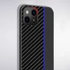 Tel Protect CARBON dėklas skirtas Apple iPhone 13 Pro juodos spalvos with mėlynos spalvos stripe