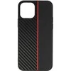Tel Protect CARBON dėklas skirtas Apple iPhone 12 Pro Max juodos spalvos with red stripe
