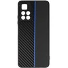 Tel Protect CARBON dėklas skirtas Xiaomi Redmi Note 11 5G/Note 11S 5G/Poco M4 Pro 5G juodos spalvos with mėlynos spalvos stripe