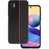 Tel Protect CARBON dėklas skirtas Xiaomi Redmi Note 10 5G juodos spalvos with red stripe