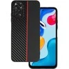 Tel Protect CARBON dėklas skirtas Xiaomi Redmi Note 11 Pro/Note 11 Pro 5G juodos spalvos with red stripe
