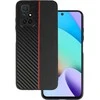 Tel Protect CARBON dėklas skirtas Xiaomi Redmi 10 juodos spalvos with red stripe