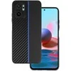 Tel Protect CARBON dėklas skirtas Xiaomi Redmi Note 10/Note 10S/Poco M5S juodos spalvos with mėlynos spalvos stripe
