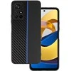 Tel Protect CARBON dėklas skirtas Xiaomi Redmi Note 11 5G/Note 11S 5G/Poco M4 Pro 5G juodos spalvos with mėlynos spalvos stripe