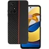 Tel Protect CARBON dėklas skirtas Xiaomi Redmi Note 11 5G/Note 11S 5G/Poco M4 Pro 5G juodos spalvos with red stripe
