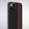 Tel Protect CARBON dėklas skirtas Xiaomi Redmi Note 11 Pro/Note 11 Pro 5G juodos spalvos with red stripe
