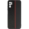 Tel Protect CARBON dėklas skirtas Xiaomi Redmi Note 10 5G juodos spalvos with red stripe
