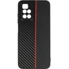 Tel Protect CARBON dėklas skirtas Xiaomi Redmi 10 juodos spalvos with red stripe
