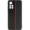 Tel Protect CARBON dėklas skirtas Xiaomi Redmi Note 11 5G/Note 11S 5G/Poco M4 Pro 5G juodos spalvos with red stripe