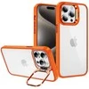 Tel Protect Kickstand dėklas + apsauginis stiklas kamerai (lens) skirtas Apple iPhone 15 Plus oranžinės spalvos