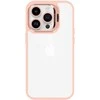 Tel Protect Kickstand dėklas + apsauginis stiklas kamerai (lens) skirtas Apple iPhone 15 Plus light rožinės spalvos