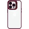 „Tel Protect“ dėklas su atlošu ir kameros stikliuku (objektyvu) Apple iPhone 15 Pro bordo spalvos