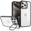 Tel Protect Kickstand dėklas + apsauginis stiklas kamerai (lens) skirtas Apple iPhone 15 Plus juodos spalvos
