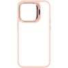Tel Protect Kickstand dėklas + apsauginis stiklas kamerai (lens) skirtas Apple iPhone 13 Pro light rožinės spalvos