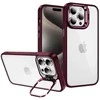 Tel Protect Kickstand dėklas + apsauginis stiklas kamerai (lens) skirtas Apple iPhone 12 Pro Max burgundy