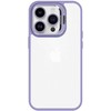 Tel Protect Kickstand dėklas + apsauginis stiklas kamerai (lens) skirtas Apple iPhone 13 Pro light violetinės spalvos