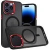 Tel Protect Magnetic Carbon dėklas skirtas Apple iPhone 15 Plus juodas-raudonas