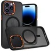 Tel Protect Magnetic Carbon dėklas skirtas Apple iPhone 15 Plus juodas-oranžinis