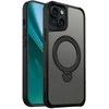 Telforceone Etteri Matt Mag Ring Apple iPhone 15 6,1" dėklas telefonui juodos spalvos