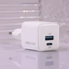 Telforceone Forever TC-08-20AC GaN PD QC charger 1x USB-C 1x USB 20W baltos spalvos