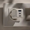 Forever TC-08-65ACC GaN PD QC įkroviklis 2x USB-C 1x USB 65W baltas