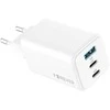 Telforceone Forever TC-08-65ACC GaN PD QC įkroviklis 2x USB-C 1x USB 65W baltos spalvos