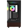 „Thermaltake View 270 Plus WS ARGB“, bokšto tipo korpusas - juodas/medinis, grūdintas stiklas x 2, medinė konstrukcija
