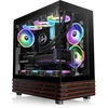 „Thermaltake View 270 Plus WS ARGB“, bokšto tipo korpusas - juodas/medinis, grūdintas stiklas x 2, medinė konstrukcija