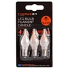 THORGEON LED lemputės E10 žemos įtampos 0.2W 8-55V, 0.2W 12lm, 2100K, 3vnt. žvakutės matinės