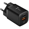 Tinklo įkroviklis 33W USB + USB-C T-PHOX HANDY SERIES T-PP08 juodos spalvos
