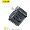 Tinklo įkroviklis 35W 4in1 2xUSB+3xUSB-C AWEI C-39 US/AU/EU/UK Univesal Travel GaN Charger juodos spalvos