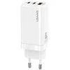 USAMS Laidinis įkroviklis MT 2xUSB-C + USB GaN 65W T33 PD (only head) Fast Charging baltos spalvos CC110TC02 (US-CC)
