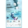 Tinklo įkroviklis 65W USB + USB-C Remax Kiddy Series RP-U125 baltos spalvos