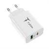 SIENINIS ĮKROVIKLIS T-PHOX SPEEDY USB-C 20W + USB 18W QC 3.0 Baltas