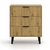 Top E Shop SCANDI 3S SLIM OAK ARTISAN CHEST OF DRAWERS