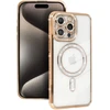 Dėklas Oem Bling Magsafe Case for Iphone 15 auksinis