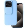 Topt Camshield Soft dėklas skirtas Apple iPhone 15 Pro Max Light mėlynos spalvos