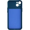 Topt Camshield Soft dėklas skirtas Apple iPhone 14 mėlynos spalvos