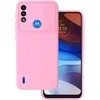Topt Camshield Soft dėklas skirtas Motorola Moto E7 Power/E7i Power Light rožinės spalvos