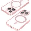 Topt Glitter Magsafe Dėklas skirtas Samsung Galaxy S25 Edge rožinės spalvos clear
