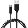 Oem Topt Kabelis coiled – USB į Micro USB – 2A 1 metras juodos spalvos