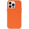 Topt MagSafe Leather dėklas skirtas Apple iPhone 15 Plus oranžinės spalvos
