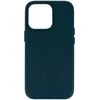 Topt MagSafe Leather dėklas skirtas Apple iPhone 15 Plus mėlynos spalvos