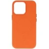 Topt MagSafe Leather dėklas skirtas Apple iPhone 15 Plus oranžinės spalvos