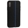 Topt MOTO CARBON Samsung Galaxy A6 Plus 2018 dėklas telefonui juodos spalvos su dėklas telefonui mėlynos spalvos virvele