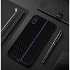 Topt MOTO CARBON Samsung Galaxy A6 Plus 2018 dėklas telefonui juodos spalvos su dėklas telefonui mėlynos spalvos virvele