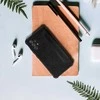 Fusion Accessories Topt Razor Leather Book dėklas skirtas Samsung Galaxy S23 FE juodos spalvos