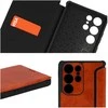 Fusion Accessories Topt Razor Leather Book dėklas skirtas Samsung Galaxy S23 Plus rudos spalvos